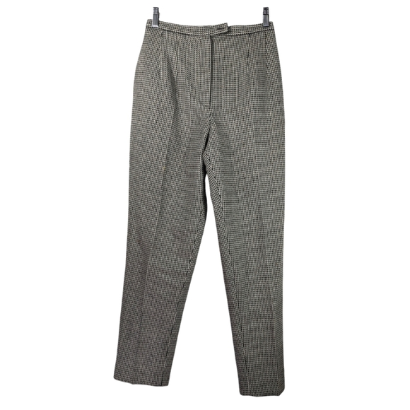 Vintage Harve Benard 100% Wool Houndstooth SlacksHigh Waist Trousers Size 4P